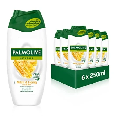 Obrázek Palmolive sprchový gel Naturals med a mléko 6 x 250 ml krémový s výtažky z medu mléka