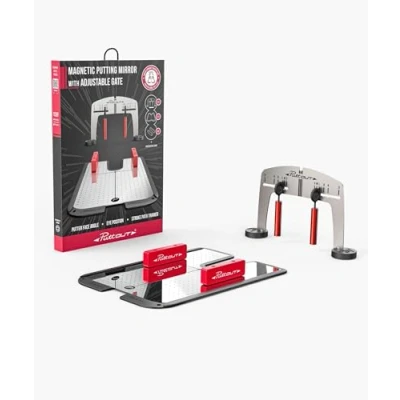 Obrázek PuttOut Unisex Erwachsene Putting Spiegel Trainer, Rot/Grau, One Size