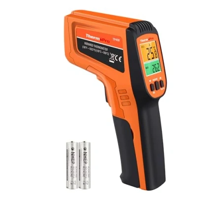 Obrázek ThermoPro TP450 dvojitý laserový infračervený teploměr měřič teploty 50 C 550 (ne pro člověka) Poměr skvrn 16: 1 MAX/MIN/AVG Ideální pec na pizzu, teplotu podlahy
