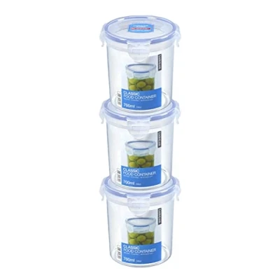 Obrázek Lock&amp;Lock dóza na uchovávání potravin Mrazicí vzduchotěsná, kulatá, 700 ml, HPL932D sada 3 ks