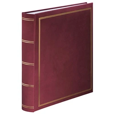 Obrázek Hama Super Jumbo fotoalbum London 34 x 35 cm (fotokniha s 80 bílými stranami, album pro 480 fotografií k vlastnímu vytvoření a nalepení, listy z pergamenu) bordó