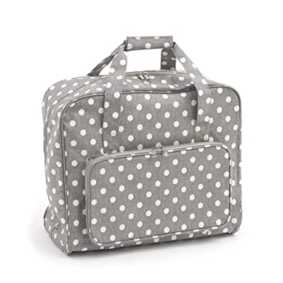 Obrázek Hobby Gift MR4660 8 Value Collection: Sáček na šicí stroj: matný PVC: šedý len, bavlna, šedá Polka Dot, 20 x 43 37 cm