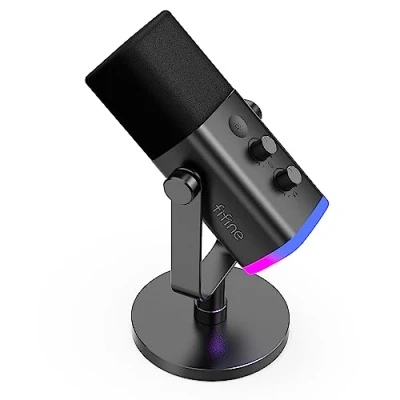 Obrázek FIFINE XLR Streaming mikrofon pro studio podcast, USB dynamický herní PC s tlačítkem ztlumení zvuku, PS4/5 Mac Mixer zvukové karty
