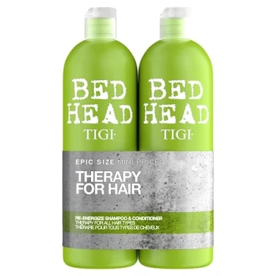 Obrázek Bed Head od TIGI Re Energise Šampon a kondicionér Profesionální péče o vlasy, hloubkové čištění pro všechny typy vlasů 2 x 750 ml