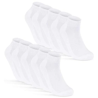 Obrázek Sneaker ponožky Quarter sportovní pánské a dámské (6 nebo 12 párů) polstrované froté podrážkou prodyšná bavlna, 10 párů bílá (16200)