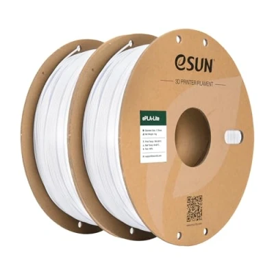 Obrázek eSUN PLA filament 1,75 mm, modifikovaný pro 3D tiskárny, přesnost rozměrů +/ 0,03 1 kg na cívku, 2 cívky struna studená bílá