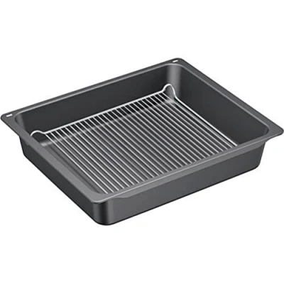 Obrázek Bosch HEZ633070 příslušenství pro pečicí trouby, profesionální pánev s roštem, smaltovaná antracit, Made in Germany