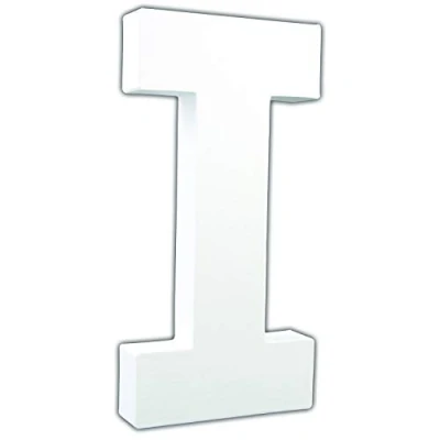 Obrázek Décopatch AC708C Písmeno &quot;I&quot; z lepenky, 3 x 10 20,5 cm, k ozdobení, perfektní pro vaši bytovou dekoraci, bílá
