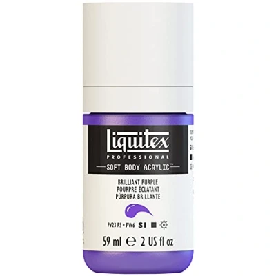 Obrázek Liquitex 1959590 Professional akrylová barva Soft Body umělecká v krémově krycí konzistenci, vysoká pigmentace, světlostálá a odolná proti stárnutí, láhev 59 ml brilantní fialová