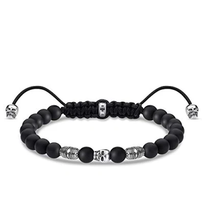 Obrázek Thomas Sabo Pánské strečové náramky 925_Sterling_stříbro A1945 811 11 L22v, Drahý kov, Obsidián