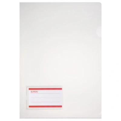 Obrázek Herlitz 10913804 obal na dokumenty A4 čirý s etiketou, PP, 0,180 mm transparentní