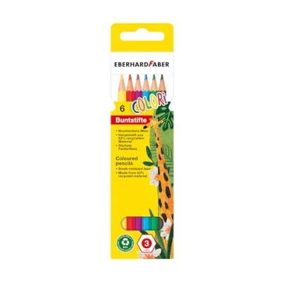 Obrázek Eberhard Faber 514806 Colori pastelky hexagonální, v 6 barvách, kartonovém pouzdře, pro malování, ilustrování a kreslení