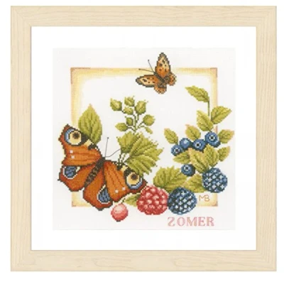 Obrázek Lanarte Zählmusterpackung Sommer Zählstoff Kreuzstichpackung, Baumwolle, Mehrfarbig, 25 x 0.3 cm