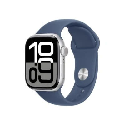 Obrázek Apple Watch Series 10 42mm Prata (Modrý Gumový Řemínek M/L)