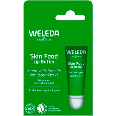 Obrázek WELEDA Bio Skin Food Lip Máslo péče o rty přírodní kosmetika balzám na okamžitá pomoc pro křehké a suché rty. Trvalá rtěnka se včelím voskem, lanolin &amp; slunečnicový olej (1x 8ml)