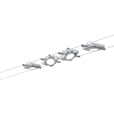 Obrázek Paulmann 94107 Lanový systém MacLED sada rozšířitelná teplá bílá 4x4 W LED chrom matný lanové svítidlo závěsné