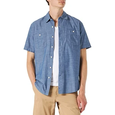 Obrázek Amazon Essentials Pánská Chambray košile s krátkým rukávem, lehce opláchnutá, XXL