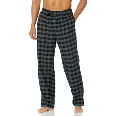 Obrázek Amazon Essentials Pánské pyžamové kalhoty z flanelu (k dostání ve Big &amp; Tall), šedo černé Buffalokaros, M
