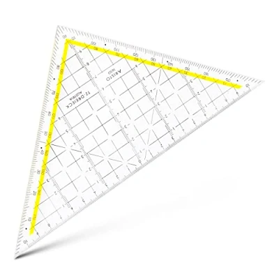 Obrázek Aristo Trojúhelník 1650/1 TZ (přepona 22,5 cm, výstupky na tuši, bez fazety, plexisklo s hloubkovým reliéfem, vyrobeno v Rakousku) transparentní