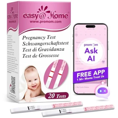 Obrázek Easy@Home 20x těhotenský test včasný 10 miu/ml Citlivý a rychlý časný Ultra raný proužek (20 HCG testů)