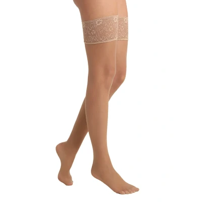 Obrázek Falke Seidenglatt 15 Denier Stockings Transparent Silky Nadkolenky, Ženy, Velikost: 38/39, Powder