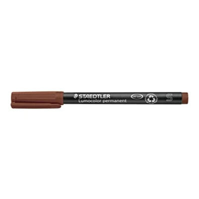Obrázek STAEDTLER 313 7 Lumocolor permanentní fóliová tužka (voděodolná, 10 kusů v kartonové krabičce, s krajkou šířka linek cca 0,4 mm, vysoká kvalita, vyrobeno Německu, odolná proti rozmazání, rychle schnoucí), hnědá