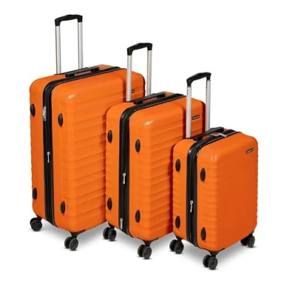 Obrázek Amazon Basics Tvrdá skořepina sada kufrů, Oranžová, 3dílná