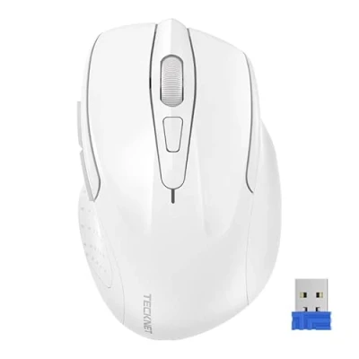 Obrázek TECKNET bezdrátová myš pro 2.4G 4000 DPI 6 tlačítek s nano přijímačem, výdrž baterie 24 měsíců, 5 nastavitelných úrovní PC Laptop iMac MacBook Microsoft Pro, Office Home