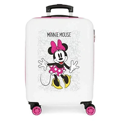 Obrázek Disney Minnie Enjoy the Day Kabinenkoffer Weiß 40x55x20 cms Hartschalen ABS Kombinationsschloss 34L 2,8Kgs 4 Doppelräder Handgepäck, Rosa