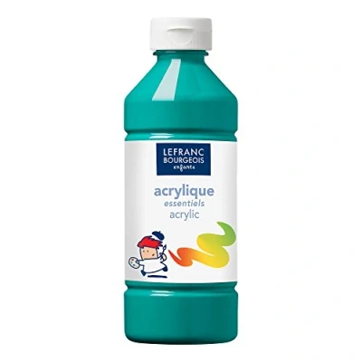 Obrázek Lefranc &amp; Bourgeois 188534 Value Kinder Acrylfarbe, auf Wasserbasis, mit Glanzeffekt, seidenglänzender Finish, deckend, Dosieröffnung, 500ml Flasche, dunkelgrün