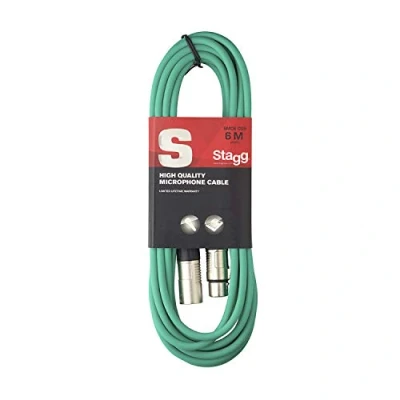 Obrázek Stagg 6 m vysoce kvalitní XLR na konektor mikrofon kabel zelený