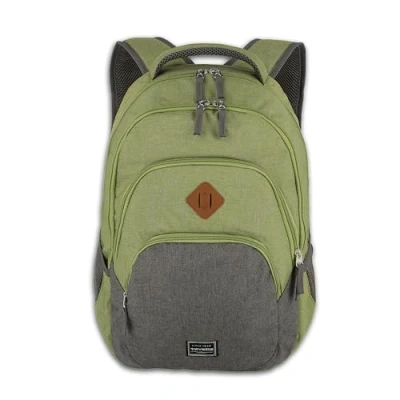 Obrázek Travelite batoh, příruční zavazadlo s přihrádkou na notebook, 15,6“, série Basics Daypack Melange: módní batoh se vzhledem melanž, 096308, 45 cm, 22 litrů, zelená/šedá