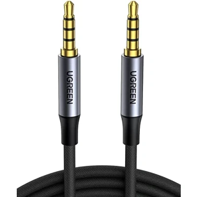 Obrázek UGREEN kabel Aux 3,5 jack na mm 4 póly podporuje mikrofon pro sluchátka (CTIA), mobilní telefon, autorádio, MP3 přehrávač, reproduktor, PS4, Xbox One atd. (0,5 m)