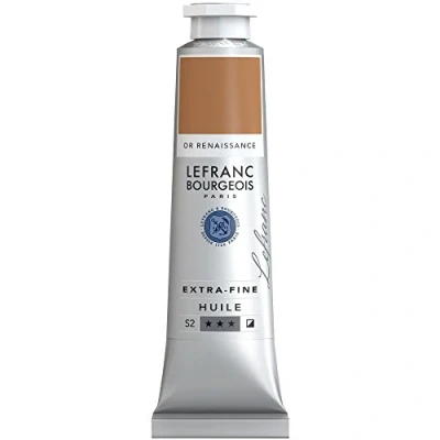 Obrázek Lefranc Bourgeois 405154 extra jemná olejová barva v umělecké kvalitě z vysoce kvalitních pigmentů, živé barvy, vysoká světlostálost, 40 ml tuba renesanční zlato