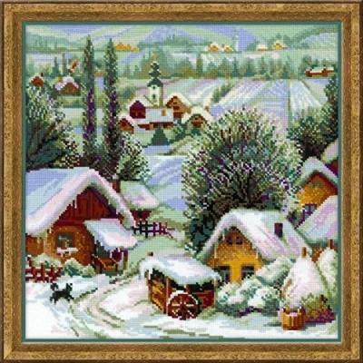 Obrázek Riolis vyšívání křížkovým stehem sada Serbisches vesnice, bavlna, vícebarevná, 40 x 1 cm