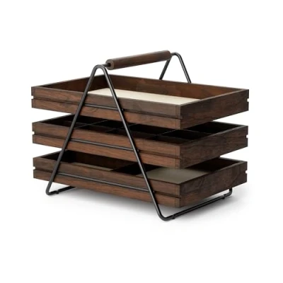 Obrázek Umbra Terrace Jewelry Tray Walnut podnos na šperky, dřevo, ořech, 25,4 x 17,78 19,68 cm