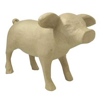 Obrázek Decopatch Décopatch LA013C Ferkel aus Papmaché, Größe L, 41 x 27 28 cm, zu Personalisieren) 1 Stück natur