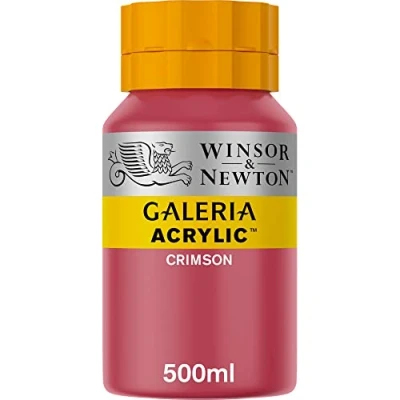 Obrázek Winsor &amp; Newton Akrylová barva Galeria 2150203, vysoká pigmentace, stálé na světle, máslová konzistence, hrnec 500 ml karmínový
