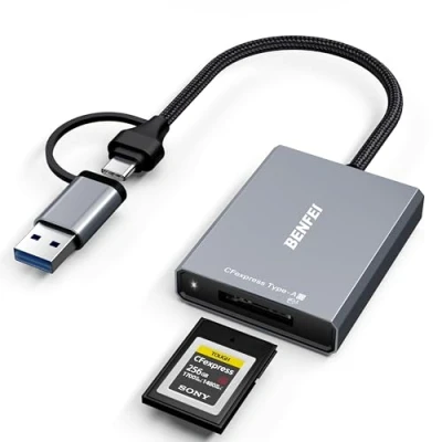 Obrázek BENFEI CFexpress typ A čtečka karet s USB 3.2 (Gen 2) 10 Gbit/s, C&amp;USB 2 v 1 adaptér, kompatibilní Windows/Mac/Linux/Android