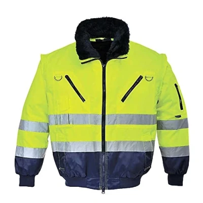 Obrázek Portwest Hi Vis Výstražná ochrana pilotní bunda 3 v 1, velikost: M, barva: Žlutá/námořní, PJ50YNRM