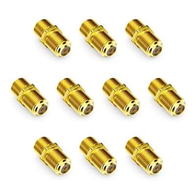 Obrázek deleyCON 10 kusů SAT Adapter konektor koaxiální kabel prodloužení 2X F zdířka úzká matice pozlacená pro satelitní BK zařízení