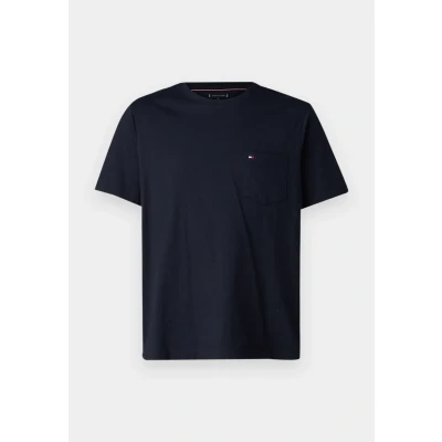 Obrázek Tommy Hilfiger Essential Solid Pocket TEE Jednoduché tričko, Muži, Velikost: XS, Desert sky
