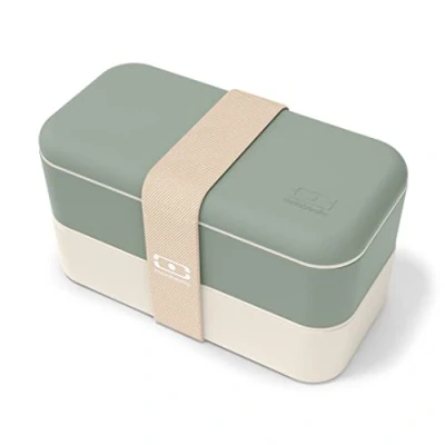 Obrázek monbento Bento box MB originální přírodní s přihrádkami Made in France 2 zvířecí zabezpečená krabička na oběd perfektní pro kancelář/meal prep/do školy bez BPA dóza svačinu nádoba