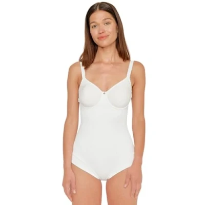 Obrázek SUSA Dámské body s kosticemi 90 Ivory I pohodlné košíčky z měkkého materiálu Spacer Tvarovací Shaper ideální prodyšností