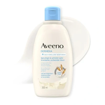 Obrázek Aveeno® Dermexa vegane Duschcreme seifenfreie Pflegedusche mit beruhigendem Haferkomplex für sehr trockene, juckende, empfindliche, zu Ekzemen neigende Haut