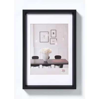 Obrázek walther design Rámeček černý 40 x 60 cm s paspartou, Steel Style plastový rám ES460B