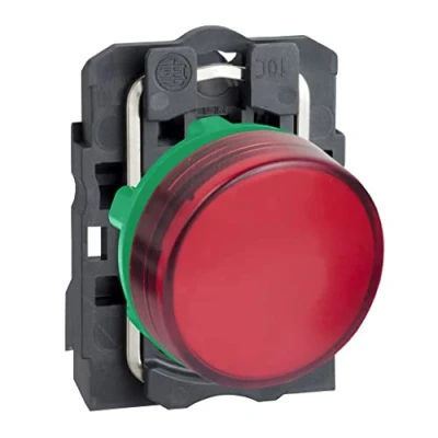 Obrázek Schneider Electric XB5AVB4 Leuchtmelder Drucktaster, Harmony XB5, Kunststoff, rot, 22mm, universelle LED, glatte Kalotte, 24V ACDC