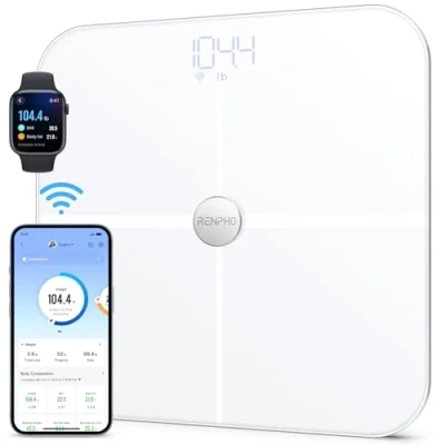 Obrázek RENPHO WLAN Smart Waage mit Körperfettwaage, Bluetooth Personenwaage, Messung von Körperfett, Muskelmasse, BMI, Wasseranteil und 13 Körperwerte, App Sync via oder Wifi