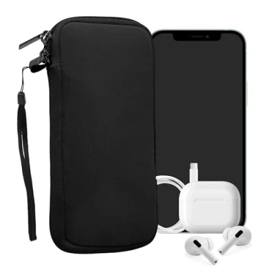 Obrázek kwmobile pouzdro na mobilní telefon pro smartphony XXL 7&quot; Neoprénové mobil černé 17,7 x 8,5 cm vnitřní rozměry