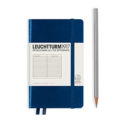 Obrázek LEUCHTTURM1917 342918 poznámkový blok Pocket (A6), tvrdé desky, 187 očíslovaných stran, námořnický, linkovaný